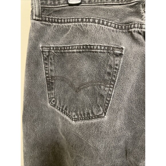 VTG 90s Levis 501 Jeans Mens 34x34 Black Straight Leg Button Fly USA Denim - Picture 9 of 14